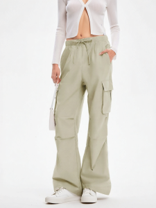 CALLED BACK | Stereoscopic Flap Pocket Drawstring Straight Leg Casual Trousers
