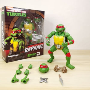 Bandai | 6 In Anime Shf Tmnt Action Figures Leonardo Donatello Michelangelo Raphael Collectible Desktop Decoration Toy Kids Birthday Gift