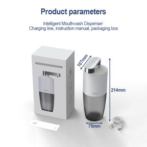 MeeGoo Mouthwash Dispenser เครื่องจ่ายน้ํายาบ้วนปาก อัตโนมัติ แบบพกพา ควบคุมของเหลว 4 เกียร์สําหรับห้องน้ํา 280ml  เหมาะสำหรับการเดินทาง