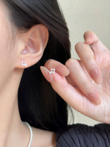 YUCOO | Cute Hollow-out Cat Design Sterling Silver Earrings