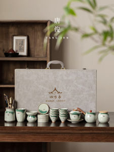 ชุดชาฮกเกี้ยนหรูหราสำหรับผู้หญิง ชุดชาฮกเกี้ยนจีนโบราณ ชุดชาฮกเกี้ยนเซรามิก ชุดชาฮกเกี้ยนแบบเต็มชุด ชุดชาฮกเกี้ยนสำหรับ 6-8 คน