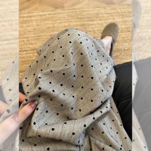 Quần Ống Rộng Kẻ Sọc in Hình Trái Tim Cỡ Lớn Cho Nam Mùa Xuân Thu Quần Dài Thường Ngày Cổ Điển Cạp Cao Không Cần Ủi