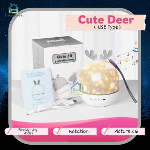 Night Light Projector LED Star Sky Galaxy Bedroom Lamp Children Girl Boy Gift Toy USB Rechargeable | Lampu Projektor