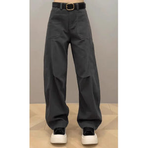 Elegant Niche Plus Size Slim Wide Leg Denim Trousers