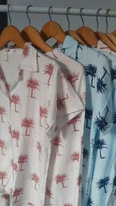 Baju Setelan Piyama Wanita Celana Panjang Lengan Pendek Pohon