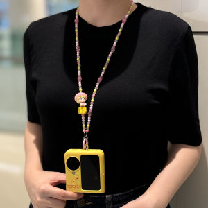 Pop Mart Mushroom Cute Grain Cellphone Chain Original Molly Small Sugar Snap Peas Beaded Chain Long Cross-Body Lanyard