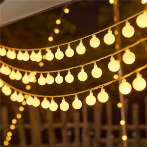 Đèn LED Hình Cầu Bong Bóng Màu Trắng Chạy Bằng Pin Trang Trí Cổ Tích Cho Bữa Tiệc Giáng Sinh Trong Phòng Ngủ - Đèn Cổ Tích Giáng Sinh
