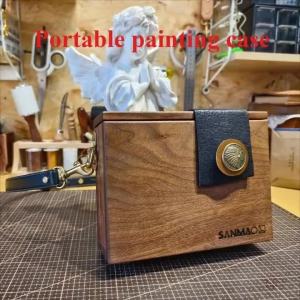 Brass Wooden Portable Oil Painting Case Special Style Art Supplies Students Outdoor Sketch Watercolor Painting Graffiti Palette