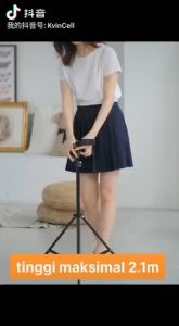 Tripod Besi 2.1m Free Holder HP Mini Ball Head Tomsis Remote Bluetooth