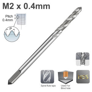 XCAN 1pc HSS Spiral Flute Tap M2 M2.5 M3 M4 M5 M6 M8 M10 Metric Right Hand Machine Screw Thread Tap Hand Tools