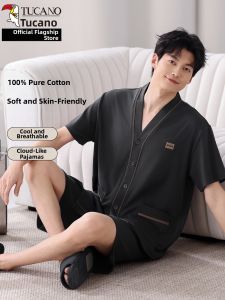TUCANO | Summer Cotton Loose Short Sleeve Short Pants Open-style Pajama Set