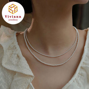 Viviann Original Design High quality French Extremely Small Pearl Crystal Pearl Overlay Mini Pearl Necklace Short Collar Chain Luxury Pearls Bead Necklaces for Women Vintage Pearl Trendy Womans Choker Gold Color Jewelry Necklaces Gift