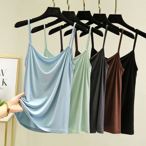 Modal Camisole Womens Summer Thin Inner Match Sleeveless Base Plus Size Loose Plus Size Ladies Pure Color Slimming Tops