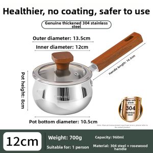 CHUANGSHUNFU | Baby Infants Dedicated 304 Stainless Steel Food-Grade Small Milk Pot