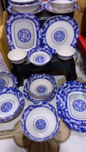 (12ใบ) จานชามเมลามีน รุ่นหนา 89นิ้ว จาน ถ้วย ชาม ชามพลาสติก จานพลาสติก จานข้าว ชามใส่แกง เมลามีน ลายคราม จานเมลามีน ชามเมลามีน จานเมลามีน ราคา - Lazada