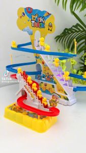 Cầu trượt vịt vàng leo thang đồ chơi có nhạc cho bé