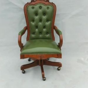 Vintage Leather Swivel Boss Chair