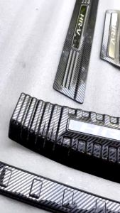 Ốp bậc cửa Chống trầy Nẹp bước chân Honda HRV 2022 2023 2024 2025 Carbon Cao cấp Phụ kiện trang trí
