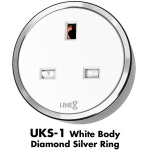 Line8 UKS-1 Power Track British Premium Socket Unit (White Body)