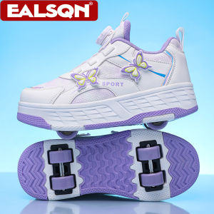 Kidss Roller Skate Shoes for Girls Four Wheels Ultra-Light Outdoor Sport Sneakers for Children Walking Running Birthday Gift