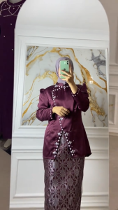 Inara One Set Baju Kurung Kebaya Rok Songket Melayu Dress Kondangan Wisuda Wanita Modern Premium