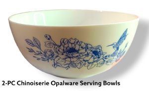2-PC Chinoiserie Opalware Serving Bowls/Microwave Safe/Dishwaaher Safe/21cm D x 9.4 cm H each