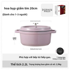 Nồi Gang Tráng Men CAROTE Không Dính Dùng Được Cho Bếp Từ