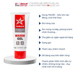 Gel làm nóng Cơ Bắp STARBALM 25ml (WARM GEL) sử dụng trước hoặc sau khi tập luyện vận động giúp mau chóng phục hồi khoẻ cơ bắp
