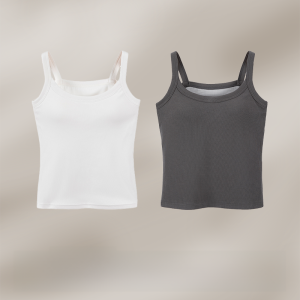 MiiOW | Womens Camisole Tank Top Inner Wear Summer Autumn New Style With Chest Pad Outerwear To Cover Side Breast Base Shirt