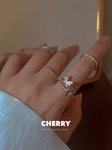 Butterfly Open Ring Set Womens Adjustable Fashion Jewelry Stackable Finger Ring Alloy Silver Gold Plated out Style