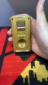 Bật lửa xì gà đa năng Lubinski YJA-10070 – Hợp kim kẽm cao cấp có đục và dao V cắt cigar chính hãng