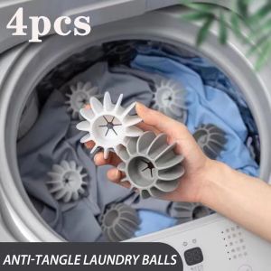 YESPERY 4PCS Reusable Silicone Laundry Ball Clothes Hair Cleaning Tools Pet Hair Remover Cat Hair Catcher Washing Machine Cleaning Ball