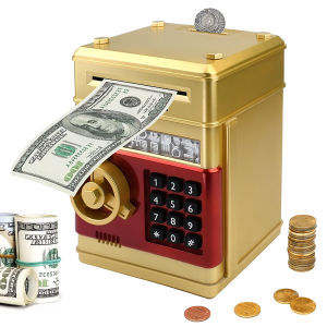 Electronic Password Piggy Bank Toys ATM Saving Money Box Coin Can Auto Scroll Paper Money Fingerprint Password Unlock kid Gifts