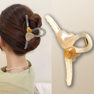 Extra Large Heart Shaped Hair Clip Womens New 2024 Back of Head Stylish Hair Accessories Double Crossed Hair Grips Hair Wreaths