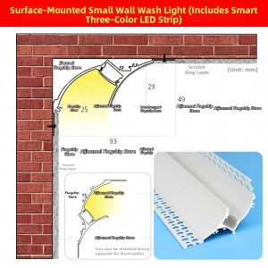 AIJIANMEI | Ceiling Cove Lighting Suspended Half-round Wall Wash Light