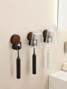 Bathroom Vintage Style Suction Cup Toothbrush Holder Wall Mounted Electric Toothbrush Accessory Rack No Drilling Required