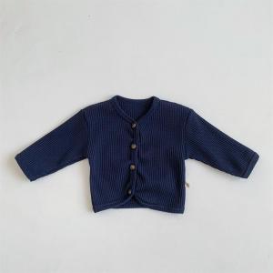 Newborn Baby Waffle Knitted Coats Korean Style Cardigan 0-3Y Boys Girl Sweater Fashion Autumn and Winter Outfit