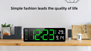 Jam Tampilan Layar Besar 13 Inci Jam Digital Nordik Jam Dinding Ruang Tamu Sederhana Jam Dinding