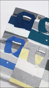 Áo polo nam trung niên ba sọc chất liệu cotton màu sắc tinh tế vải bền đẹp và thấm hút mồ hôi tốt