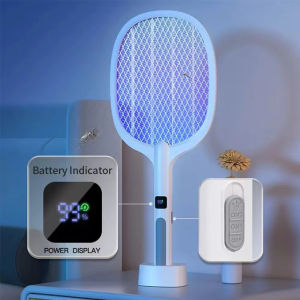 XIAOTREE 4000V Rechargeable Electric Mosquito Racket Detachable Handheld Auto Swat Mode Type-C Rechargeable Electric Fly Swatter