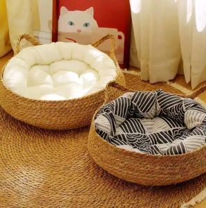 Rattan Cat Nest Cat Bed Four Seasons Cat House Cat Scratch Comfy Cat Supplies猫窝