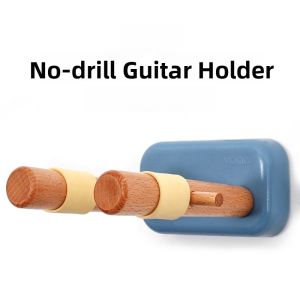 Real Wood Guitar Hanger Yume Brand Ukelele Wall Mounted Folk Guitar Stand No Drilling Required Instrument Holder