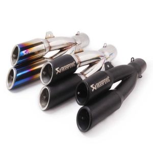 Universal 51mm Motorcycle Akrapovic Exhaust Modified Muffler DB Killer 2 Holes For Ninja 250 Ninja 400 Z900 GSXR600 MT03
