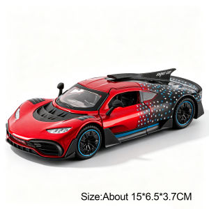 MAKEDA | 1:32 Scale ONE GT Alloy Supercar Diecast Model Toys Rubber Tire Doors Opened with Sound Light Pull Back Vehice Popular Ornaments