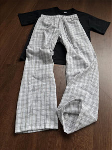 Retro Check Trousers Relaxed Loose Breathable Pants