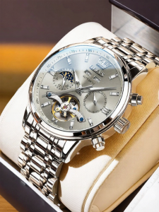 OLEVS | Trendy Automatic Hollow Out Multi-functional Waterproof Watch