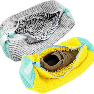 Wash Shoes Bag Padded Net Laundry Shoes Protector Fluffy fibers Polyester Washing Shoes Machine Laundry Bag Drying Bags