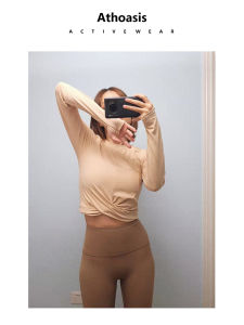 Athoasis Sporty Short Sleeve Long Neck T-Shirt Quick Dry Yoga Running Gym Tight Fit Womens round Neck Breathable Elastic Moisture Wicking Polyester