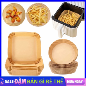 Hộp 50 Tờ Giấy Nến Vàng  Giấy Lót Nồi Chiên Không Dầu Dùng Lót Thực Phẩm Giảm Thiểu Tối Đa Dầu Mỡ Bám Chống Dính / Giấy Thấm Dầu Dùng Cho Nồi Chiên Không Dầu Lót Xửng Hấp Chống Dính Đa Năng Tiện Lợi