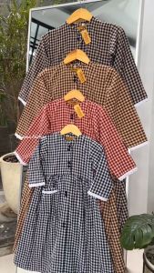 Gamis Anak Terbaru Motif Square/Gamis Anak Perempuan Muslim/Dress Anak Perempuan Square Kids